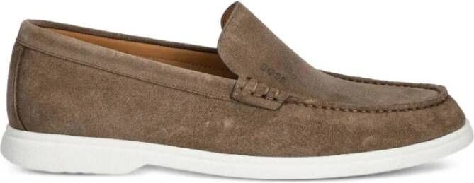 Hugo Beige Logo Witte Zool Mocassin