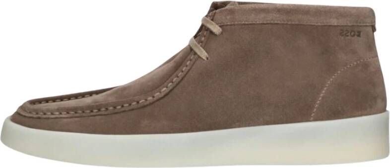 Hugo Boss Beige Leren Lage Sneakers Clay Desb Beige Heren