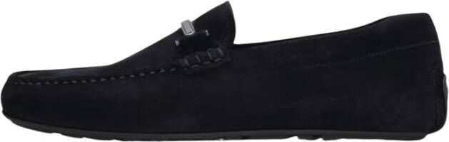 Hugo Boss Blauwe Suède Loafers Noel_mocc Blue Heren
