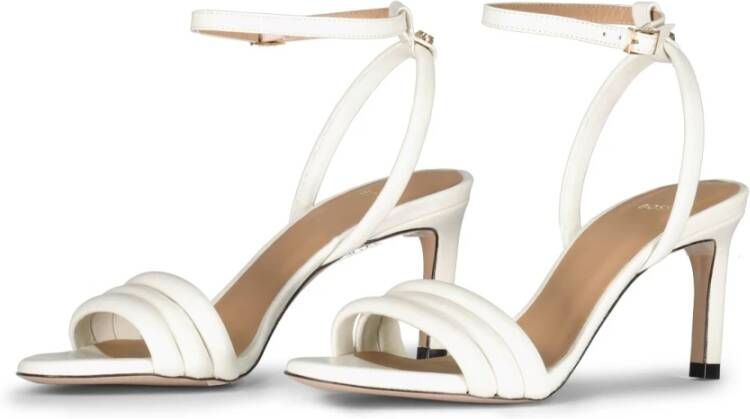 Hugo Boss Elegante Leren Hoge Hak Sandalen White Dames