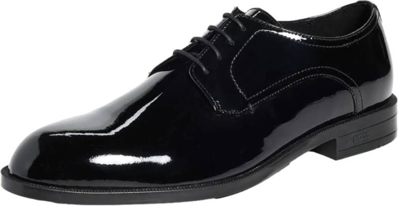Hugo Boss Zwarte Veterschoenen Lakleren Schoenen Black Heren