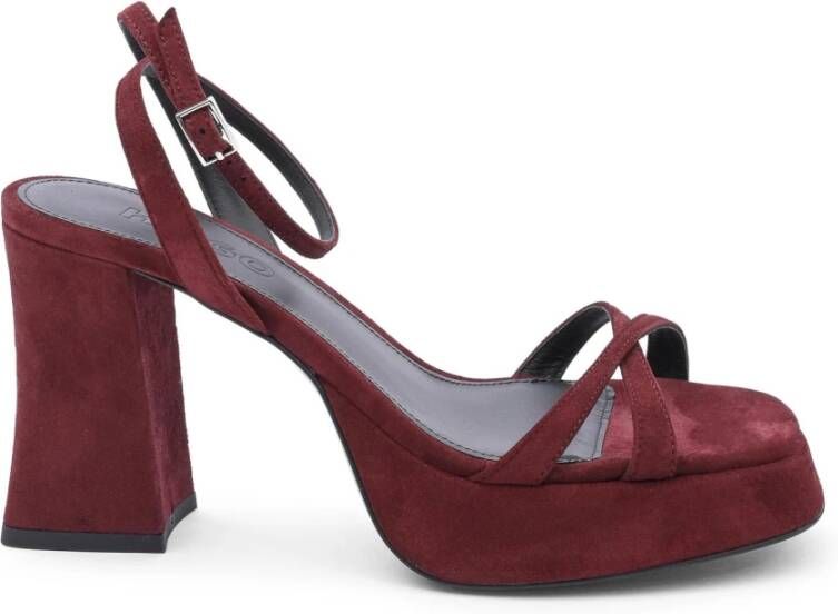 Hugo Boss Flat Sandals Red Dames