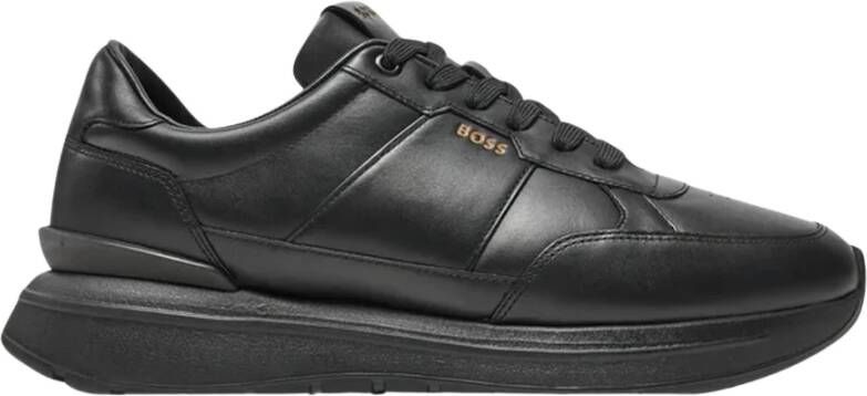 BOSS Lage Sneakers Heren Jace Runn Maat: 46 Materiaal: Leer Kleur: Zwart - Foto 1