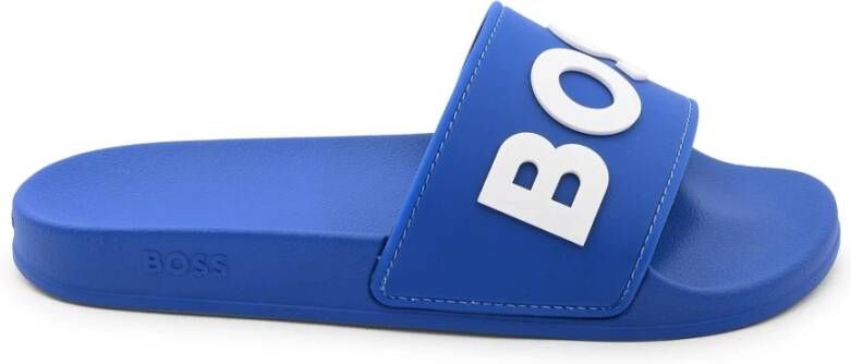 Hugo Boss Groene Heren Slider Slippers Blue Heren