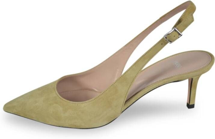 Hugo Boss Ines Sling Licht Beige Leren Pumps Yellow Dames