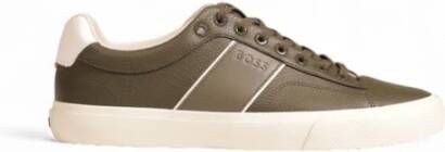 Hugo Boss Leren Sneaker Collectie voor Mannen Green Heren