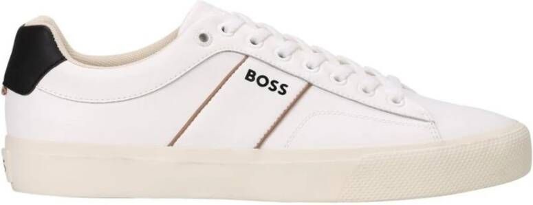 Hugo Boss Leren Sneakers Collectie voor Mannen White Heren
