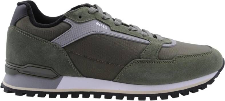 BOSS Lage Sneakers Heren Parkour-l_runn Maat: 41 Materiaal: Suède Kleur: Groen