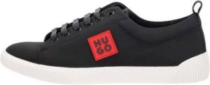 Hugo Boss Sneakers met veters en patch rood logo vrouw baas 50480332 zwart Dames