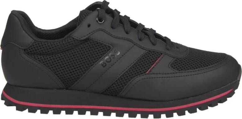 Hugo Boss Zwart Rood Parkour Sneakers Black Heren