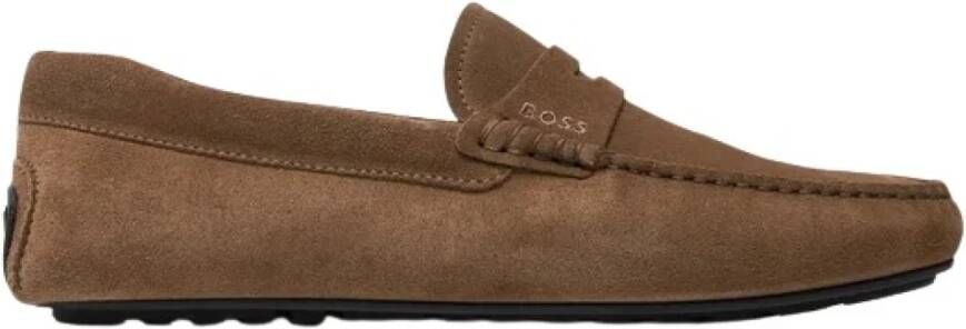 Hugo Boss Tijdloze Suede Penny Loafer Brown Heren