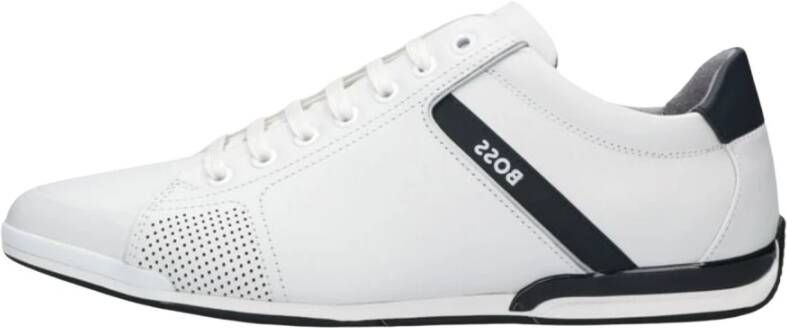 Hugo Boss Witte Leren Lage Sneakers White Heren