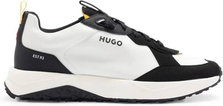 Hugo Boss Witte Runner Sneakers Logo Rubberen Zool White Heren