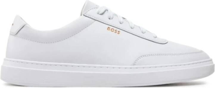 Hugo Boss Witte Veterschoenen met Zijlogo White Heren