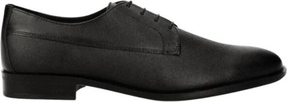 Hugo Boss Zwarte platte veterschoenen Black Heren