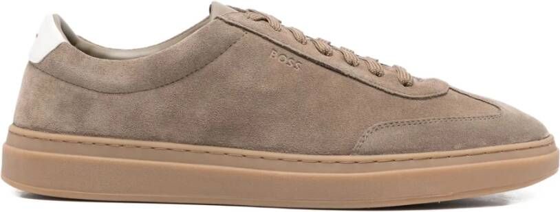 Hugo Bruine Leren Sneakers