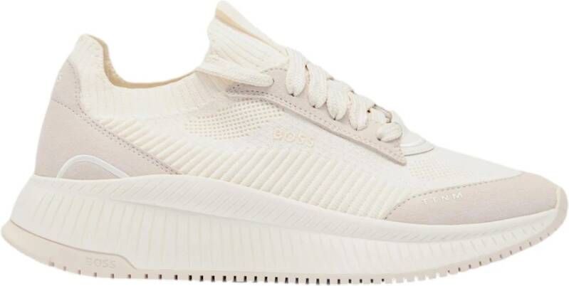 Hugo Gebreide en Suède Sneakers Lage Top