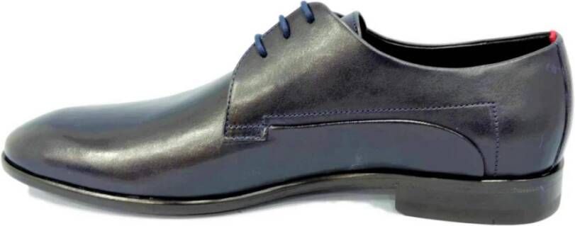 Hugo Boss Heren leren veterschoenen Blauw Blue Heren