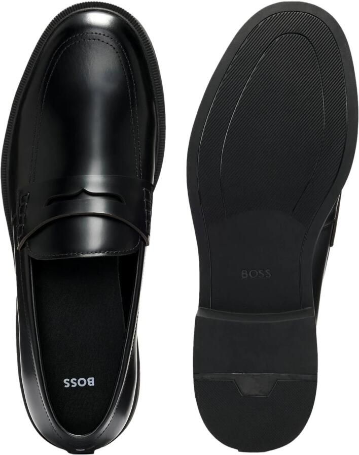 Hugo Boss Zwarte platte schoenen voor heren Black Heren