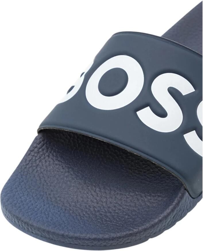 Hugo Boss heren BOSS slippers contrast logo blauw - Foto 4