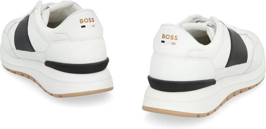 Boss Hugo Sneakers Heren Lage sneakers Herenschoenen Leer Jace Runn Wit zwart - Foto 2