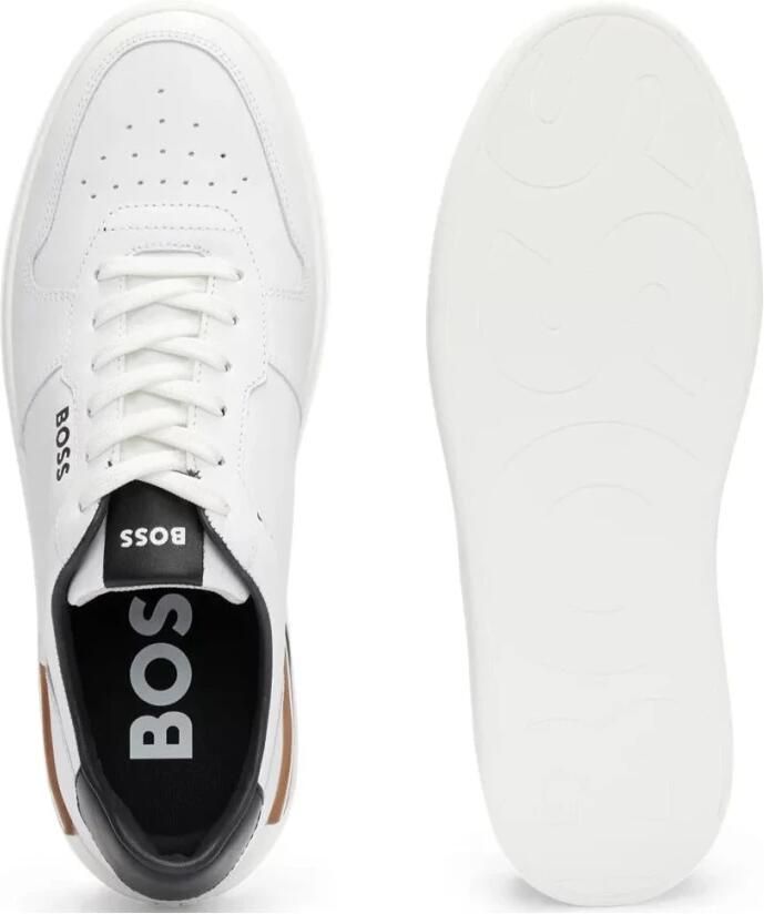Hugo Leren Cupsole Sneakers met Signature Details