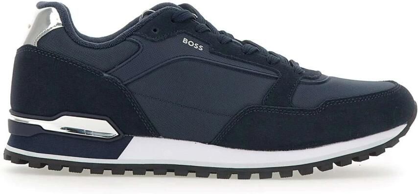 Hugo Marineblauwe Suède en Stoffen Sneakers - Foto 3