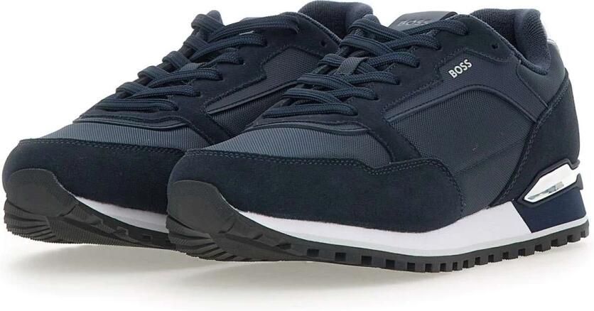 Hugo Marineblauwe Suède en Stoffen Sneakers - Foto 2