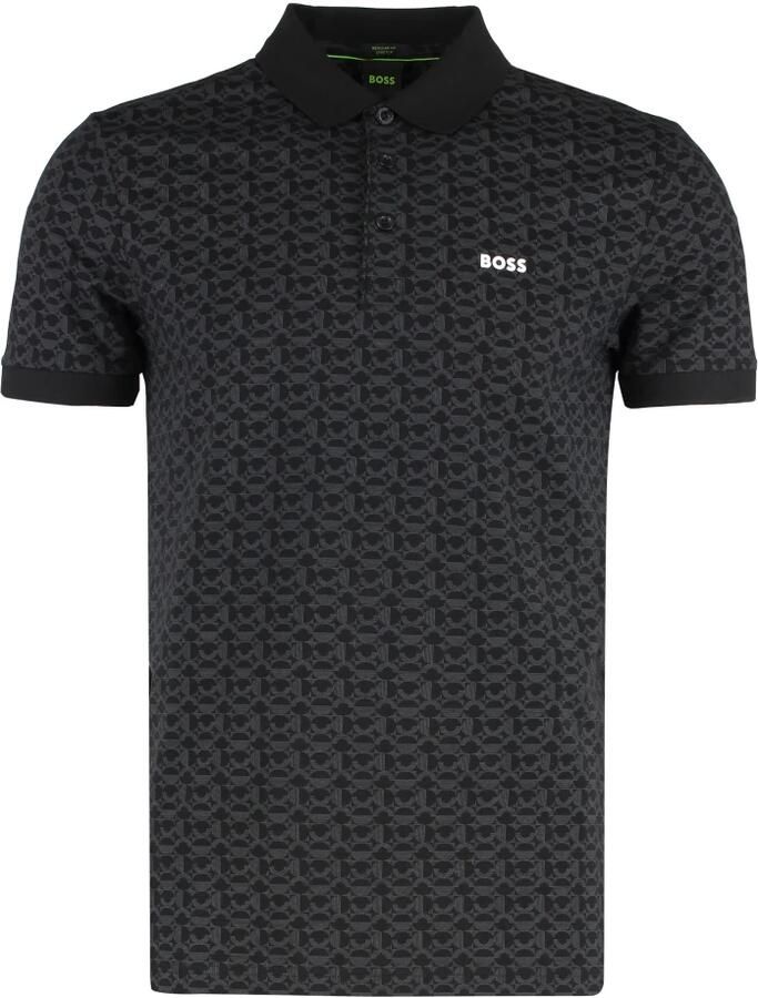 Hugo Polo shirt van katoen met geribbelde boorden