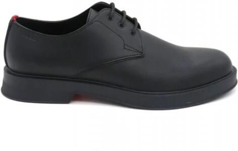 HUGO Leren derbyschoenen met blokhak model 'Lenner'