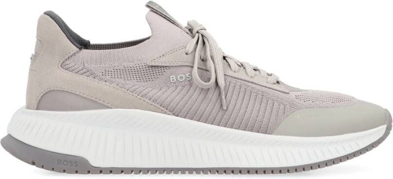 Hugo Lage sneakers met suède inzetstukken