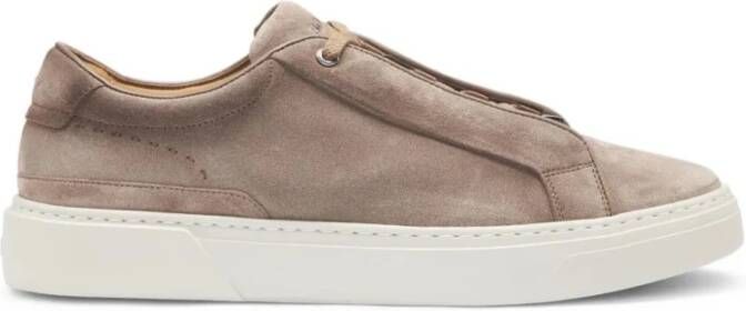 Boss Taupe Suède Stijlvolle Sneakers voor Heren