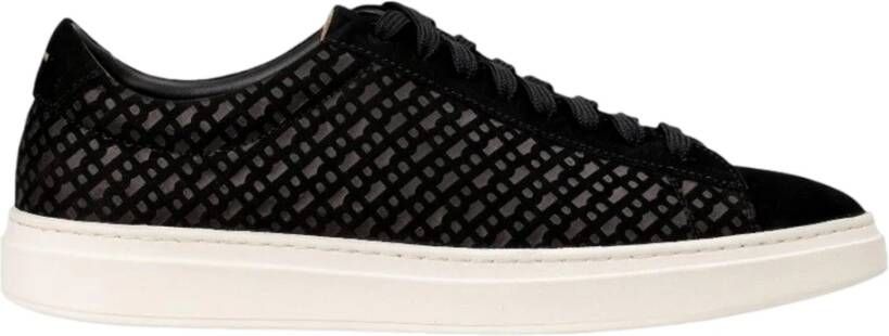 Hugo Monogram Kieran Sneakers in Zwart Suède