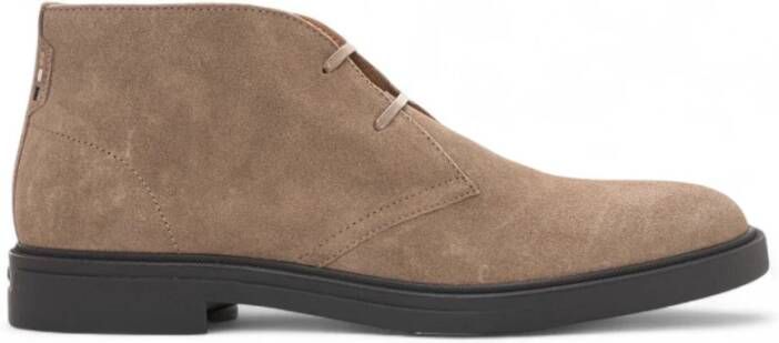 Hugo Suède Enkellaarzen met Retro Logo