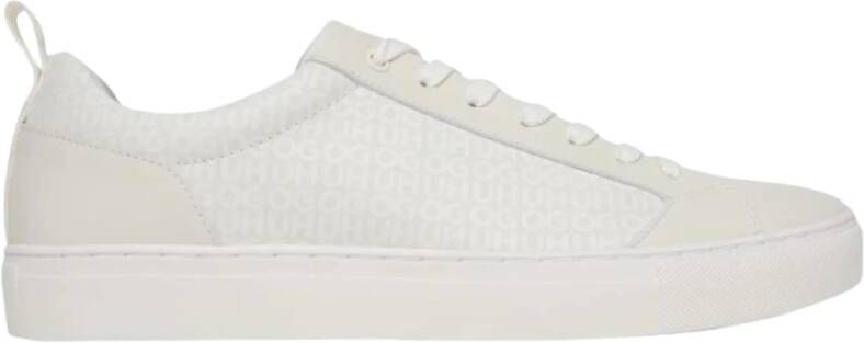 Hugo Witte Leren Lage Sneakers