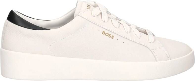 Hugo Boss Heren Klaverstraat Sneakers Verhoog Stijl White Heren