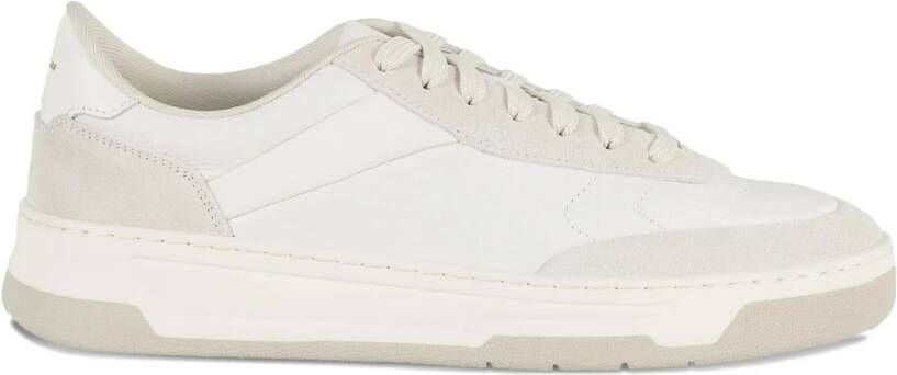 Hugo Witte Leren Sneakers Vetersluiting Platte Zool