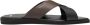 Hugo Zwarte Gekruiste Imitatie Leren Slider Sandalen - Thumbnail 1