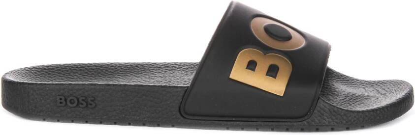 BOSS Heren Slippers Zwart 50536835 007 Aryeh_Slid_npvlg - Foto 4