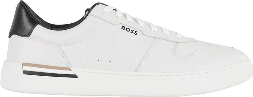 Hugo Zwarte Leren Sneakers met Zijlogo