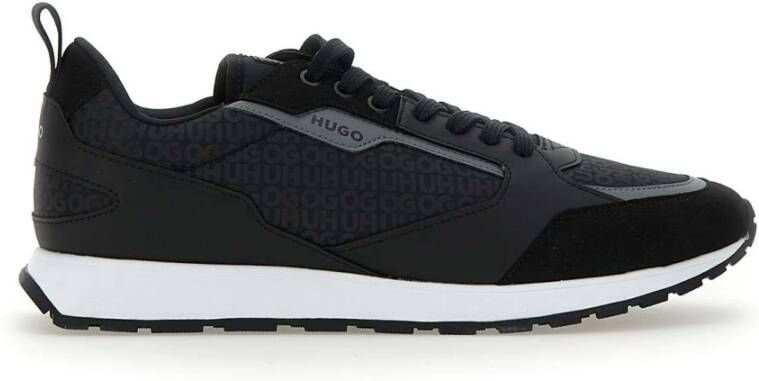 Hugo Zwarte Sneakers van Gemengde Materialen met Logo