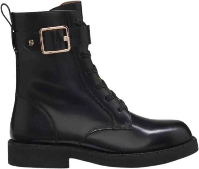 Hugo Zwarte Veterschoenen met Dubbel B-logo