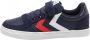 Hummel Kindertrainers slimmer stadil leather low Blauw - Thumbnail 1