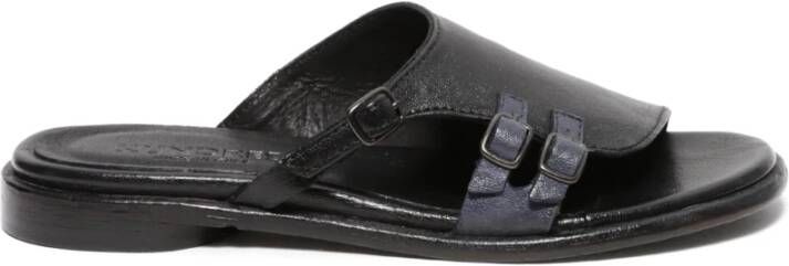 Hundred100 Stijlvolle Zwarte Leren Sandalen Black Dames