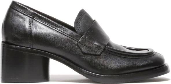 Hundred100 Zwarte Leren Mocassins met 5 cm Hak