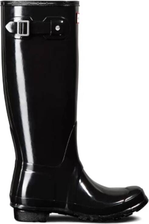 Hunter Boots & laarzen Womens Original Tall Gloss Boot Black in zwart