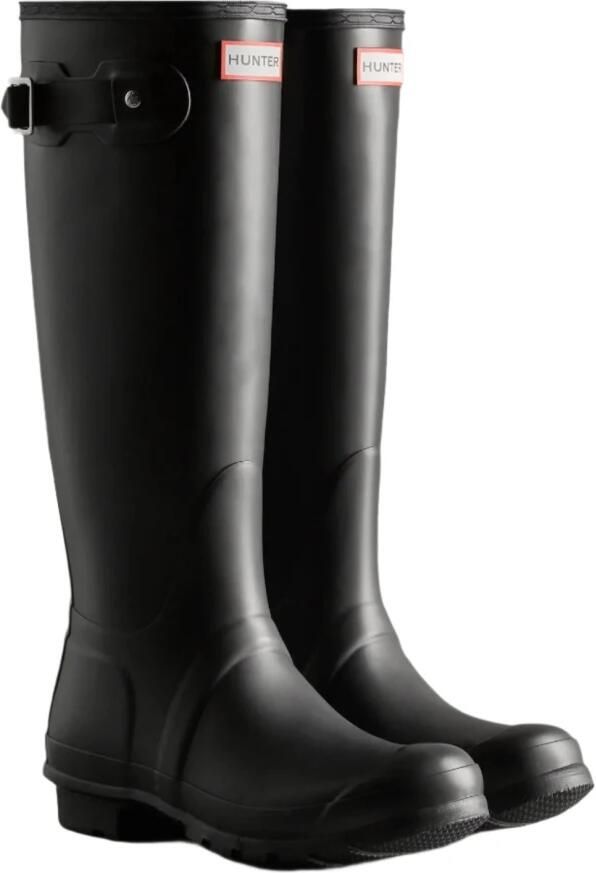 Hunter Original Tall Wellington Boots regenlaarzen met profielzool en logo zwart - Foto 9