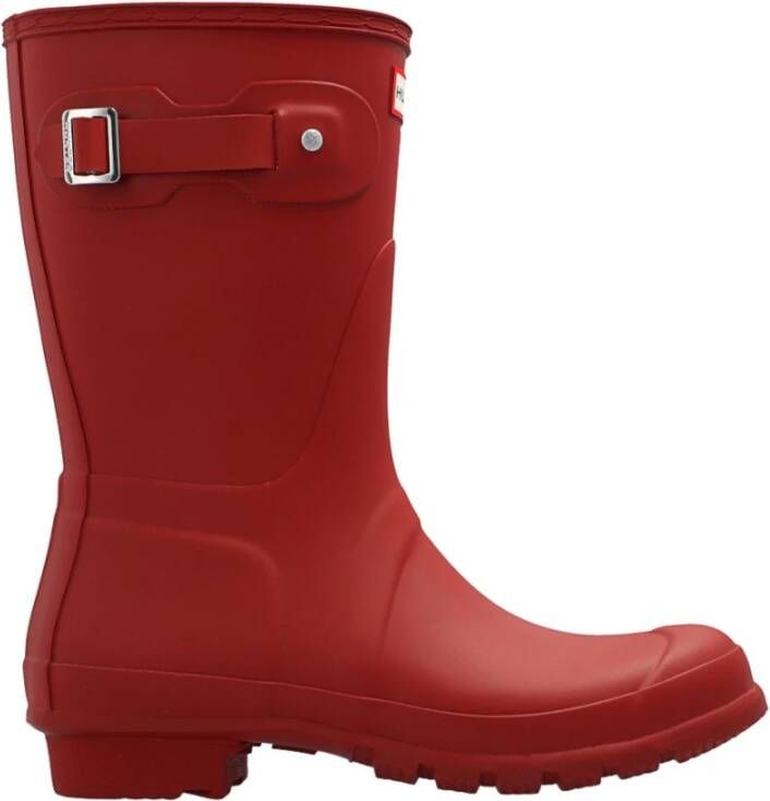 HUNTER Regenlaarzen Dames Womens Original Short Maat: 38 Materiaal: Rubber Kleur: Rood - Foto 2