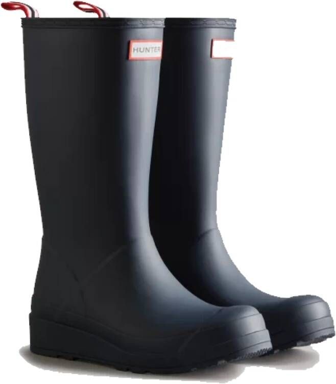 Hunter Play Tall Wellington Laarzen Blauw-36
