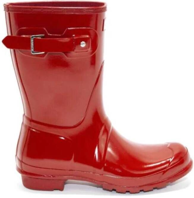 Hunter Women's Original Short Gloss Wellington Boots Military Red - Foto 3